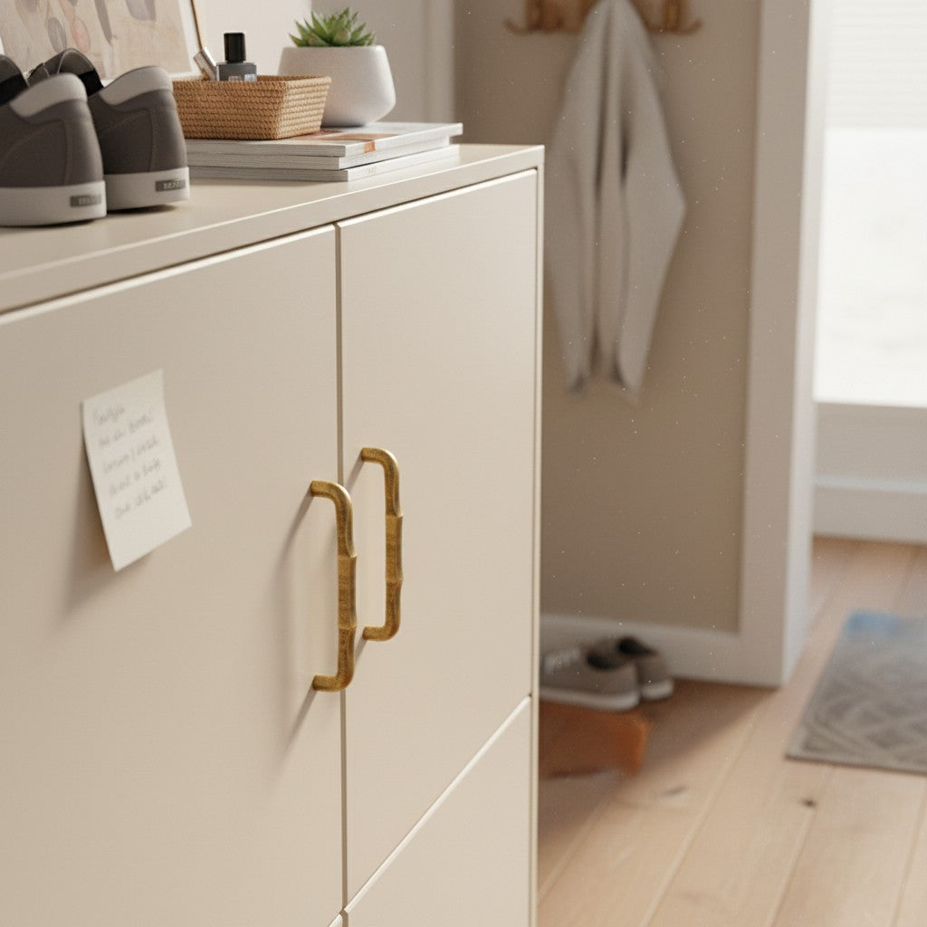 Vintage Ripple Brass Handles - Antique Bronze Cabinet Hardware