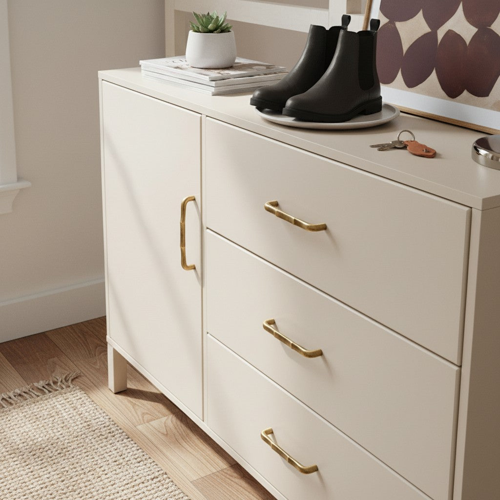 Vintage Ripple Brass Handles - Antique Bronze Cabinet Hardware