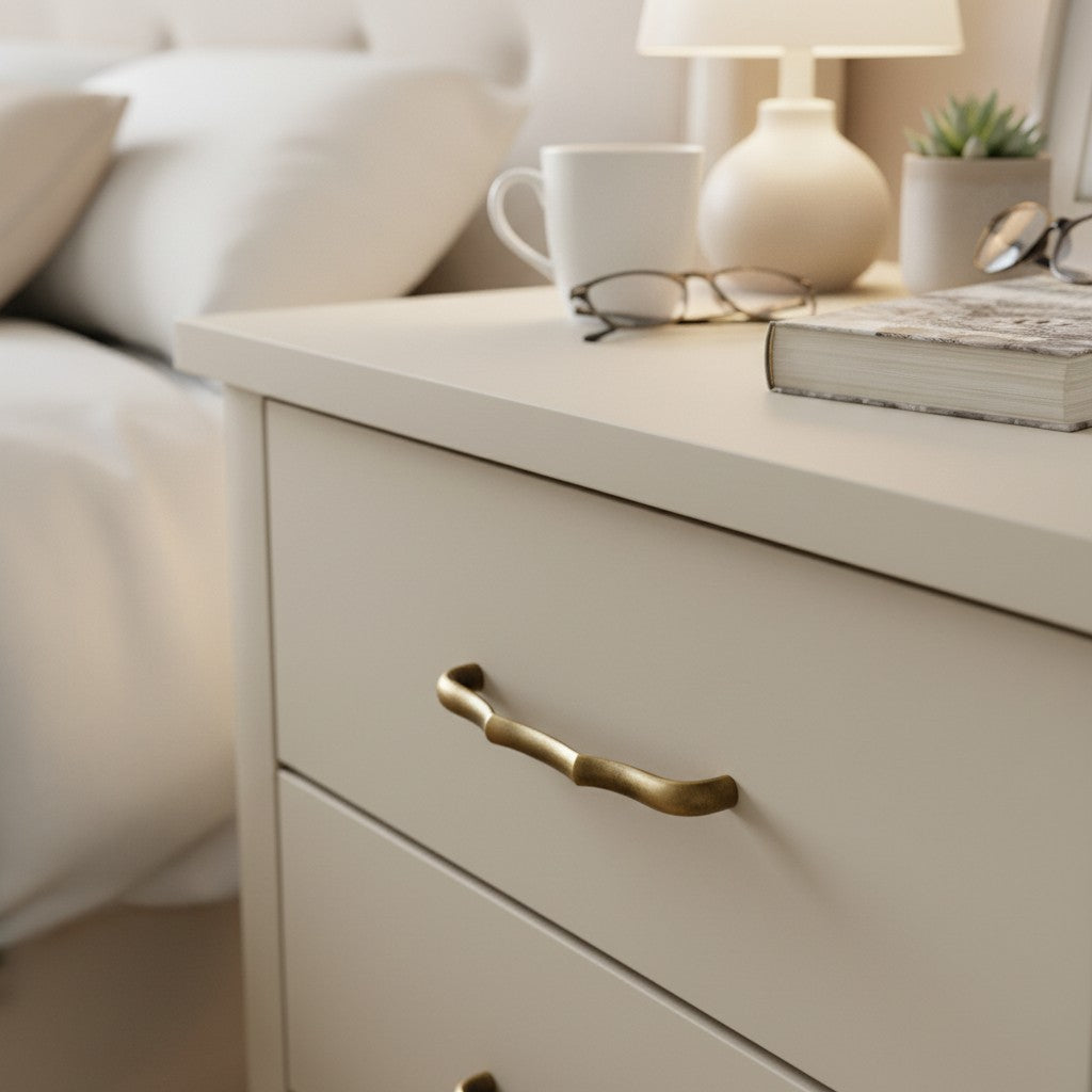 Vintage Ripple Brass Handles - Antique Bronze Cabinet Hardware