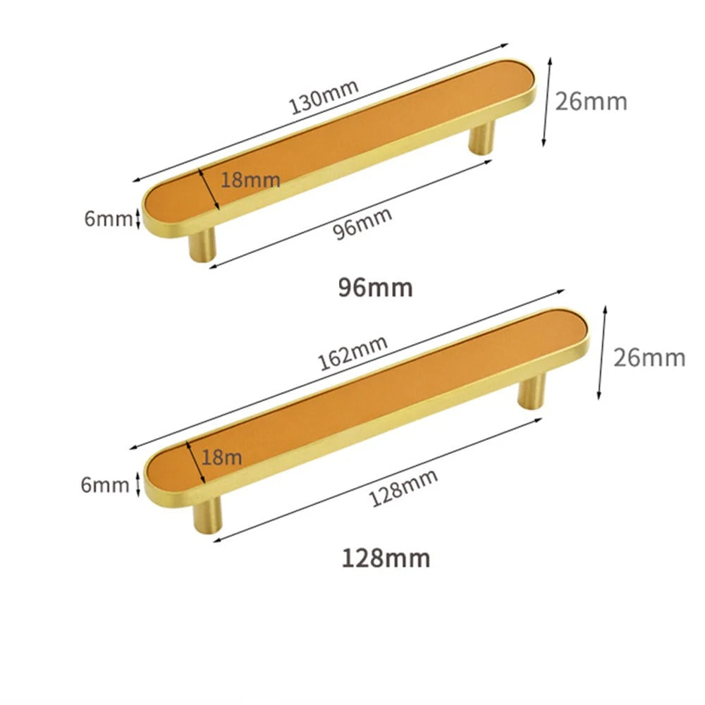 Elegant Colorful Leather Drawer Handles – Brass Drawer Hardware