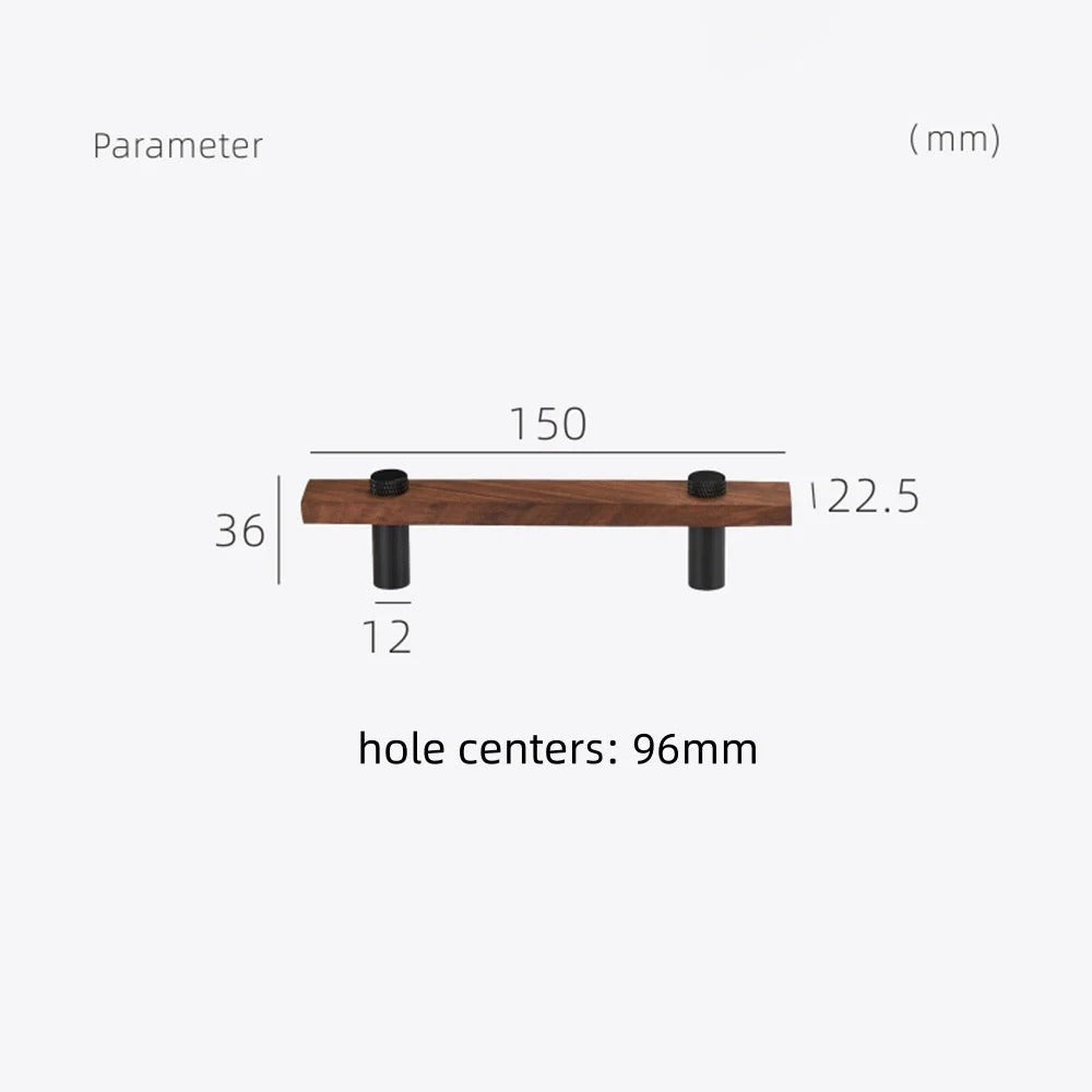 Sleek Modern Walnut Brass Cabinet Handles – Industrial Style Hardware