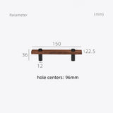 Sleek Modern Walnut Brass Cabinet Handles – Industrial Style Hardware