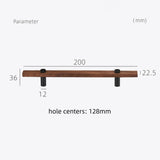 Sleek Modern Walnut Brass Cabinet Handles – Industrial Style Hardware