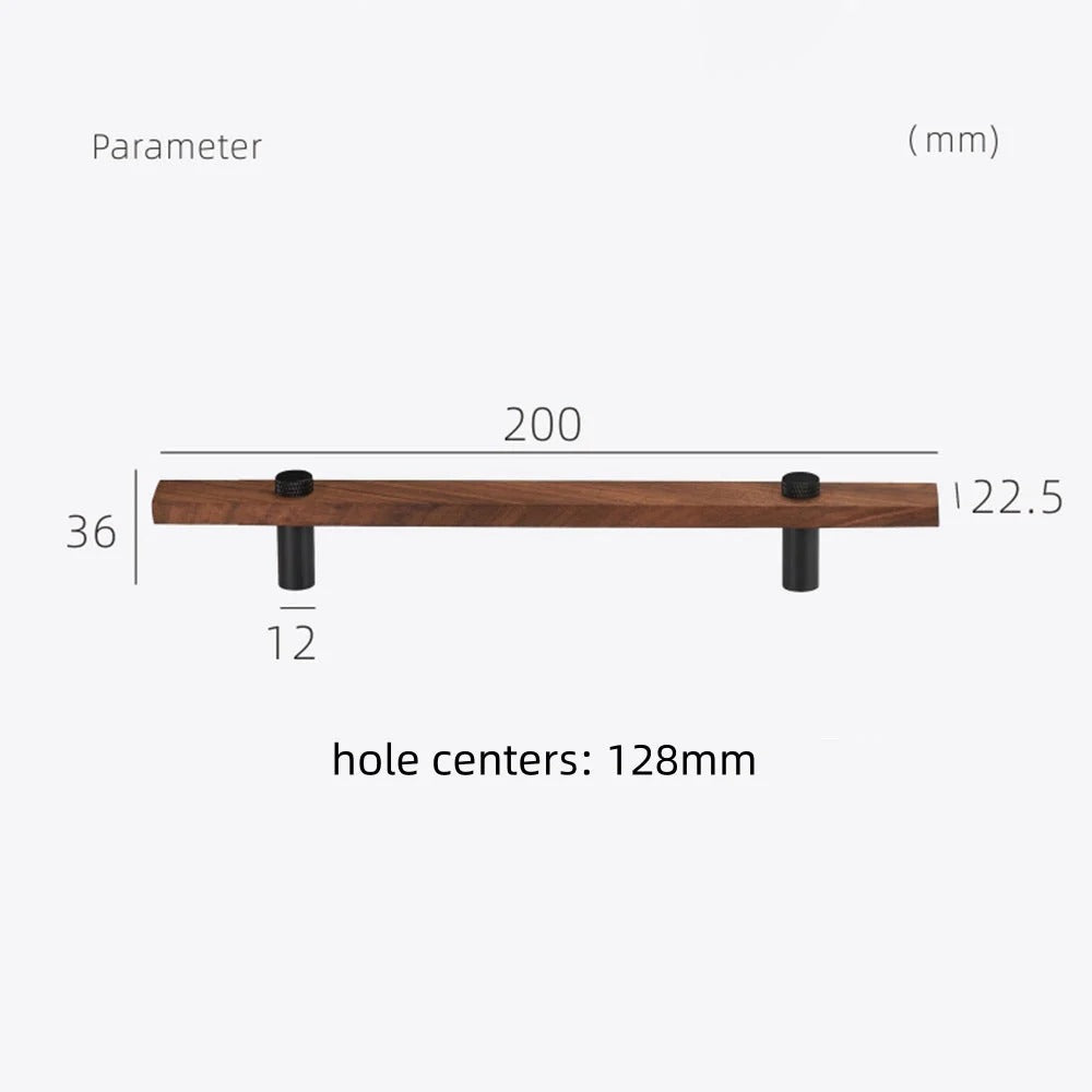 Sleek Modern Walnut Brass Cabinet Handles – Industrial Style Hardware