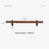 Sleek Modern Walnut Brass Cabinet Handles – Industrial Style Hardware