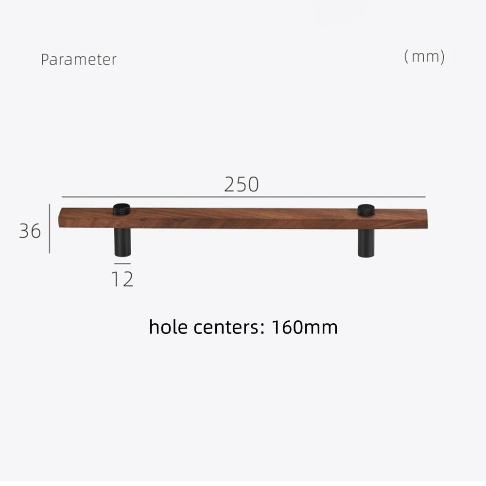 Sleek Modern Walnut Brass Cabinet Handles – Industrial Style Hardware