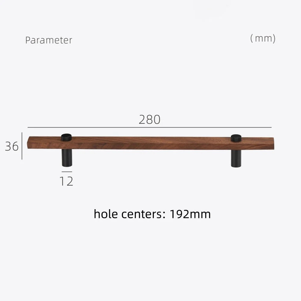 Sleek Modern Walnut Brass Cabinet Handles – Industrial Style Hardware