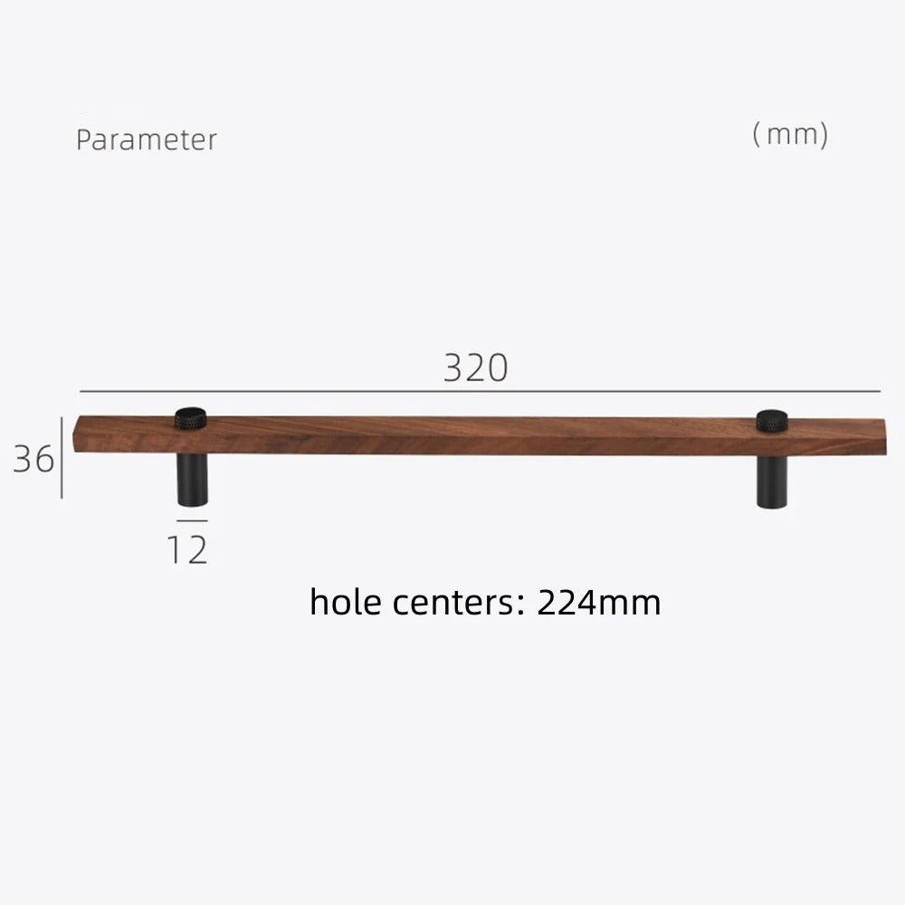 Sleek Modern Walnut Brass Cabinet Handles – Industrial Style Hardware